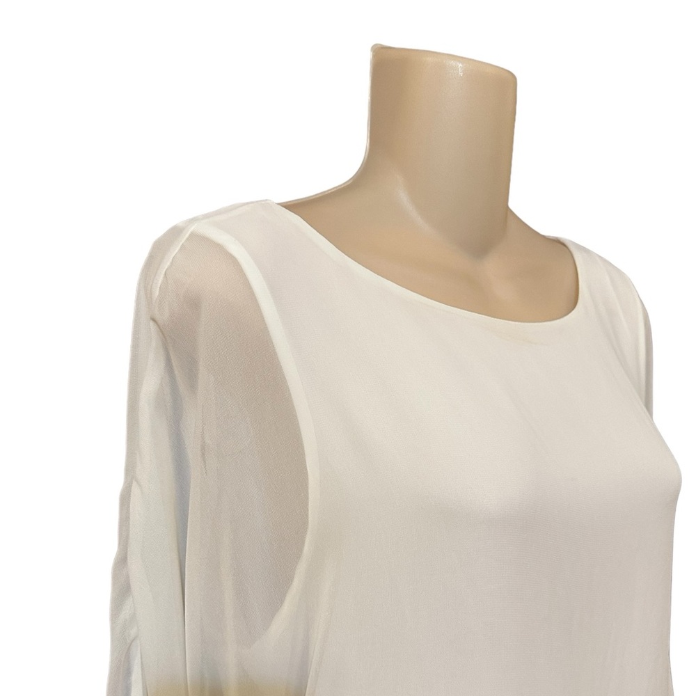 Vince Camuto Off White Tie Waist Blouse Women's size M - Picture 5 of 9